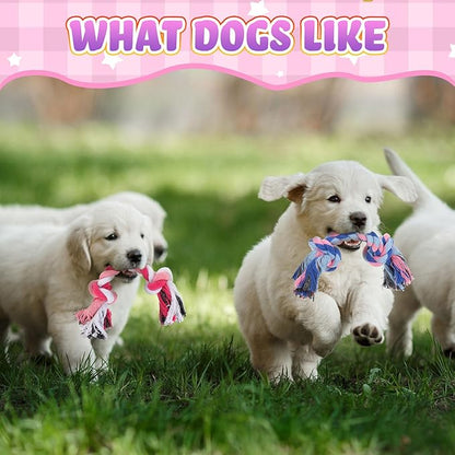 Paterr 12 Pcs Rope Dog Toys Multi Color Puppy Rope Toy Cotton Puppy Toys Dog Chew Puppy Teething Toys for Small and Medium Dogs Puppies