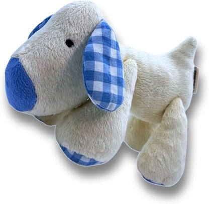 7" Squeaky Plush Toy for Puppies Small Dogs Self Etertainment Washable Soft Made [PET ONLY] (White Dog)