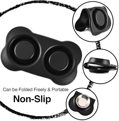 Dog Bowls 2 Stainless Steel Bowl for Pet Water and Food Feeder with Non Spill Skid Resistant Silicone Mat for Pets Puppy Small Medium Cats Dogs
