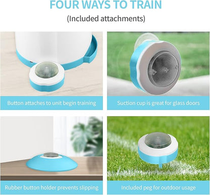 PETGEEK Automatic Dog Treat Dispenser with Button - Puzzle Memory Training Feeder, Pet Geek Button Treat Food Dispensing Toys Interactive, Iq Training Dog Feeder (Blue)
