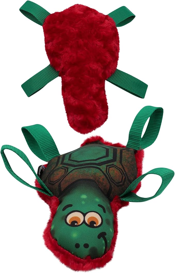 American Dog Tommy Turtle – Durable Fetch & Tug Dog Toy Made in USA from Pet-Safe, Machine-Washable 1000D Nylon and Minky Fleece for Bonding, Play Time, Mental Stimulation, Exercise, Training, & More
