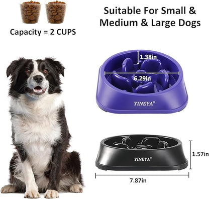 2PCS Slow Feeder Dog Bowls, Pet Supplies That Slow Down Eating, Pet Food Bowls, Maze Dog Puzzle Feeder for Medium Breed