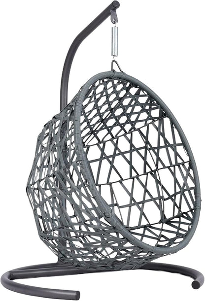 Cat Swing Bed with Stand & Cushion Indoor Outdoor, Cat Egg Chair with Rattan Wicker Appearance, Indoor Hanging Swinging Hammocks Cats Bed for Cat, Dogs, and Small Animals (Brown)