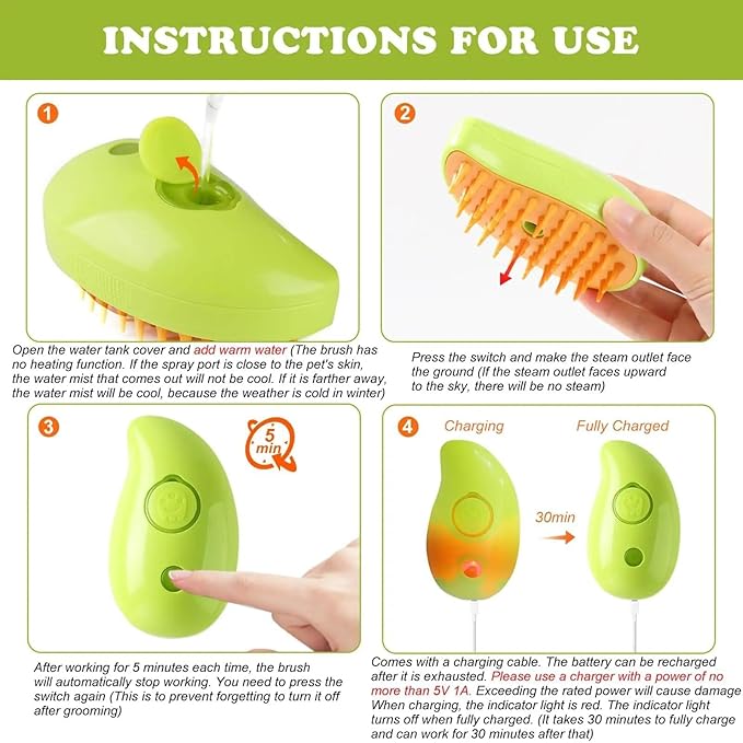 2024 Multifunctional Pet Grooming Brush - 3-in-1 Detangling and Massage Comb for Removing Loose Hair from Cats and Dogs (Banana) (Banana)