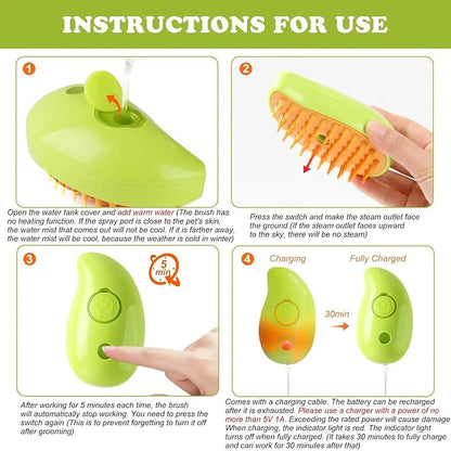 2024 Multifunctional Pet Grooming Brush - 3-in-1 Detangling and Massage Comb for Removing Loose Hair from Cats and Dogs (Banana) (Banana)