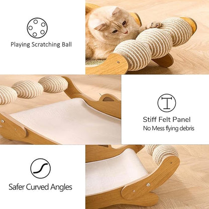 Cat Scratch Pad with Replacement Scratching Felt, Large Cat Scratcher Bed Hammock Lounge for Scratching Pad, Protects Furniture,Kittens Gifts