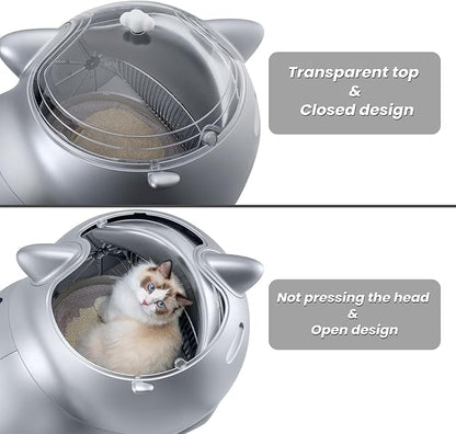Automatic Self-Cleaning Cat Litter Box with AI & 21 Sensors – Extra Large 80L, Multi-Cat Safe, Dual Odor Control, Low-Entry Design, Quiet Motor, APP Control-Blue
