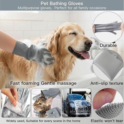 Cat Grooming Kit- 6PCS include Dog Brush For Shedding,Cat Combs For Indoor Cats,Puppy Quick-Drying Towel, Dogs Washing Gloves, Dog & Cat Pets Nail Clippers and Trimmers,Reusable.