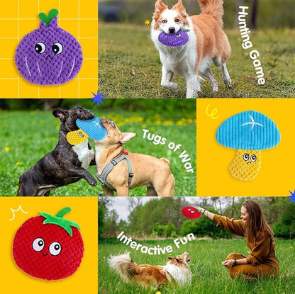 8 Pack Dog Squeaky Toys, Pet Crinkle Toy No Stuffing Dog Chew Toys with Soft, Durable Fabric for Small Medium Breeds, Stuffless Pet Supplies Interactive Puppy Teething Toys to Keep Them Busy