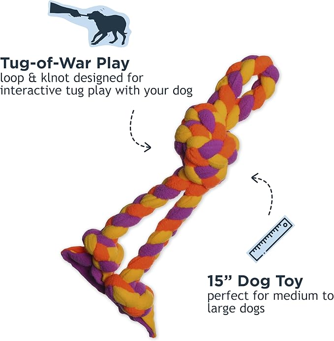 Tall Tails G.O.A.T. Greatest of All Toys Braided Soft Tug Toy for Dogs