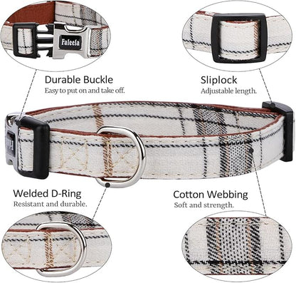 Faleela Soft &Comfy Bowtie Dog Collar,Detachable and Adjustable Bow Tie Collar,for Small Medium Large Pet (L, Beige)