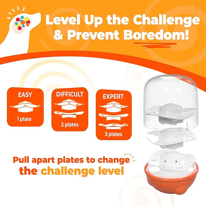 Nylabone Boop-N-Bobble Interactive Puzzle Toy & Treat Dispenser for Dogs, Mental Stimulating Dog Enrichment Toys, Treat Ball with 3 Customizable Challenge Levels