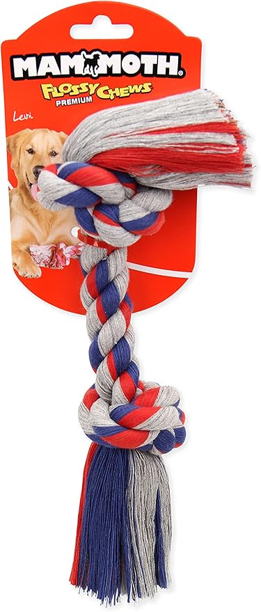 Mammoth Pet Products Flossy Chews Cottonblend Color Rope Bone, Medium, 12-Inch,MultiColored,20004V
