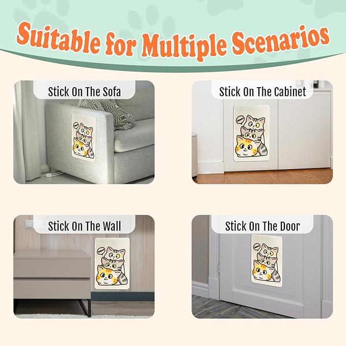 Cat Scratch Mat - 19.69 x 13.78 Inches High-Density Loop Pile Cat Scratcher Pad, Furniture Anti-Scratch Protector, Indoor Cat Scratch Pad for Cat Claw Grinding