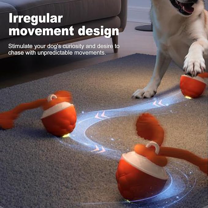 Interactive Dog Toys, Dog Ball Laun-Cher - 2026 Upgraded Motion Activated Automatic Rolling Ball Toys for Small/Medium/Large Dogs Balls for Boredom to Keep Them Busy with Dog Toy Balls (Orange)