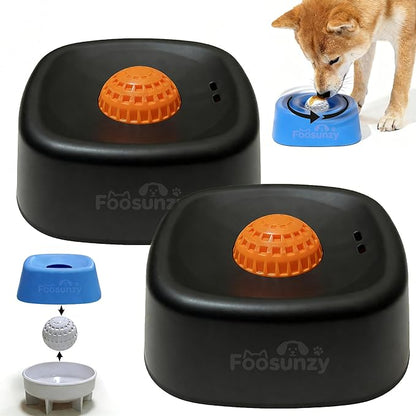 Slow Feeder Dog Bowls for Liquid with Rolling Ball, Interactive Lick Bowl Licking Slow Feeder for Wet Food, Water & Treats Lick Toy for Dogs Cats Large Medium Small