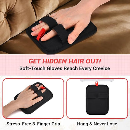 2 PCS Electrostatic Pet Hair Removal Glove, Upgraded Reusable Grooming Gloves for Dogs & Cats, Efficient Fur Remover for Couch, Car Seat, Furniture, Carpet, Animal Fur Removal Tool