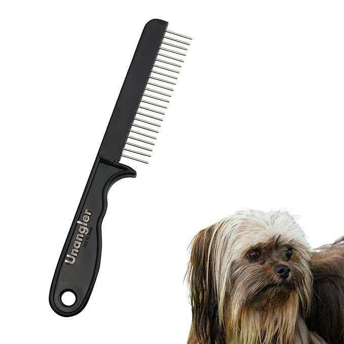 Super-Groom Combs with Smooth Rotating teeth for Painless Mat Removal (Black, 22 Coarse-Teeth)