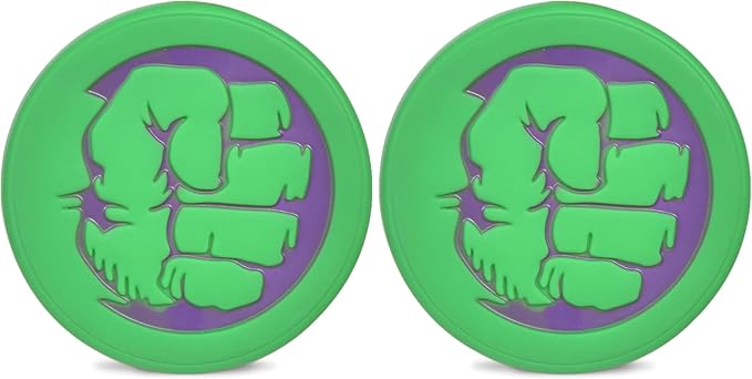 Marvel Comics for Pets Vinyl Hulk Dog Toy | Small Squeaky Dog Toy The Incredible Hulk Fist Logo Comics Collection Squeaky Dog Toys Small Dog Toy, 4 Inch (Pack of 2)