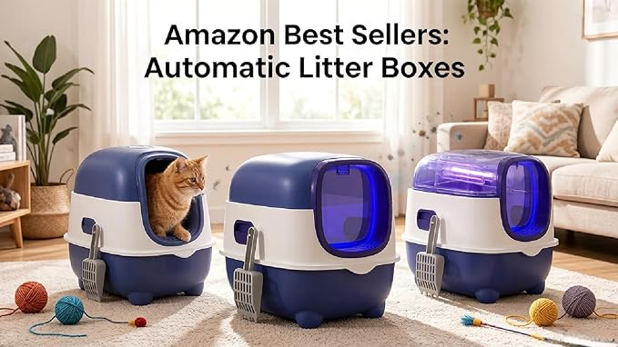 Cat Litter Box – Enclosed Hooded Design, Odor Control & Splash-Resistant, Ultra-Quiet for Kittens & Cats, Easy-Clean, Space-Saving