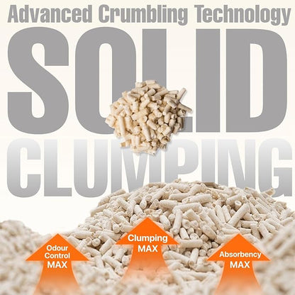 Michu Tofu Cat Litter Natural Clumping Tofu Cat Litter, Fast Clumping and Easily Scoop-able 5.5lb/88oz 5 Scents - Original + Peach, 2 Pack