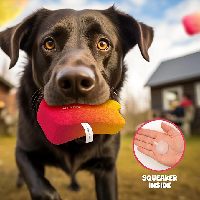 Puff Parody Dog Toy – Funny Squeaky Dog Toys for Interactive Play and Training – Durable, Easy to Clean, Birthday Gifts for Small, Medium and Large Dogs - Peach