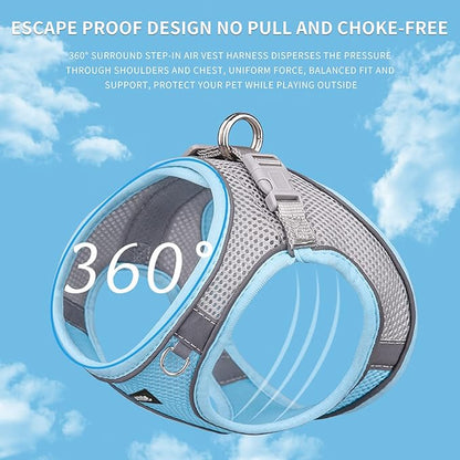 AIITLE Escape Proof Dog Harness - Step in Adjustable Dog Harness No Choke Over with Breathable Mesh and Quick-Release Buckle for All Weather- Outdoor Walking, Training for Medium Dogs Blue XL