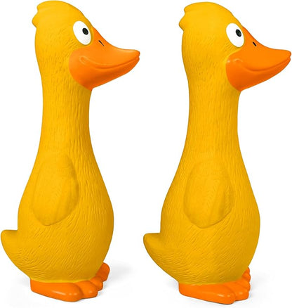 CHIWAVA 2 Pack 7.9 Inch Squeak Latex Dog Toy Yellow Duck Interactive Play for Small Medium Dogs