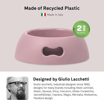United Pets Pappy Dog Bowl for Dogs and Cats | BPA Free Premium Water and Food Pet Bowls Feeder for Small to Medium Pets | Eco Friendly & Pet Safe Food Grade Materials | Made in Italy | Pink -12 Oz