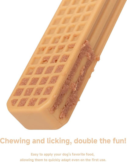 Durable Chew Toy for Medium Dogs - Peanut Butter Flavor Dental Chew Toy, Long-Lasting Nylon for Aggressive Chewers, Reduces Tartar and Plaque