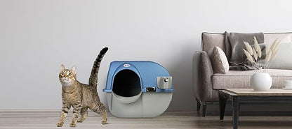 Omega Paw Premium Roll 'n Clean Litter Box Large,Cat, Peral Blue (PR-RA20-1)