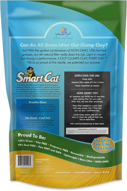 SmartCat All Natural Clumping Cat Litter, 20 Pound (320oz 1 pack) - Alternative to Clay and Pellet Litter - Chemical and 99% Dust Free - Unscented and Lightweight