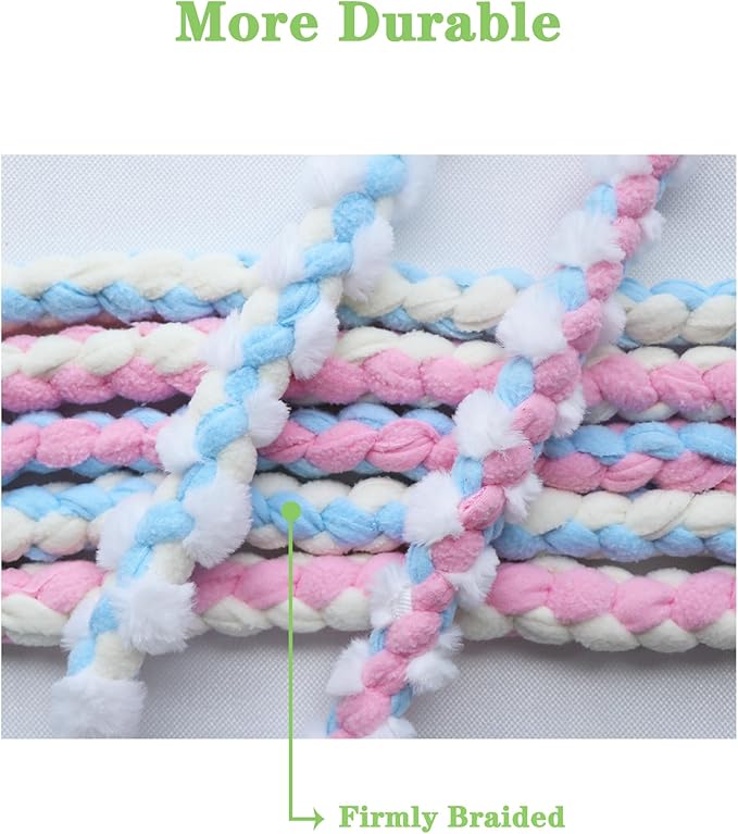 Baba&Nana Braided Fleece Dog Tug Toy, Assorted Colors Dog Rope Toy with Ball, Interactive Tug of War Dog Toy for Large & Medium & Agility Dogs 1PC - Ship a Random Style (Surprise Me!)