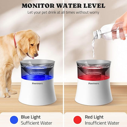 Dog Water Fountain with Vortex Filtration Design, 3.5L/123oz Elevated Dog Water Bowl for Large Medium Dogs & Cats