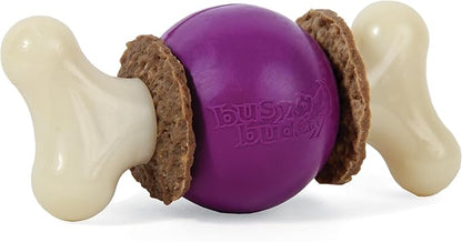 PetSafe Busy Buddy Bouncy Bone - 3-in-1 Adjustable Slow Feeder Toy with Refillable Treat Rings - Cleans Teeth & Gums, Cures Boredom & Slows Down Eating Habits - Large - for Dogs 75+ lb