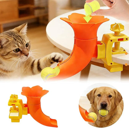 Automatic Dog Ball Launcher Toy, Interactive Adjustable Height Dog Ball Thrower for Indoor/Outdoor Play, Tennis Ball Launcher for All Dog Sizes, Energy Release & Training Tool for Door/Post/Table Use