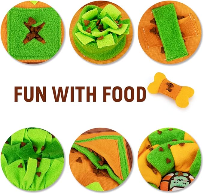 Awoof Snuffle Mat - Dog Enrichment Feeding Mat for Smell Training & Slow Eating, Interactive Dog Toy & Feed Game for Sniffing & Mental Stimulation