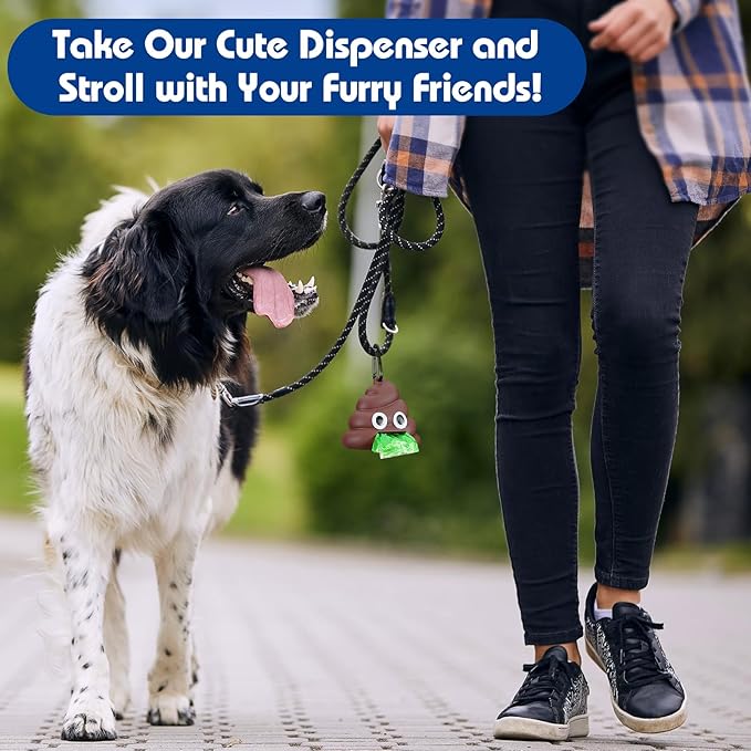 Dog Poop Bag With Holder, 150 Counts Scented Doggie Waste Bags With 1 Dispenser, Pet Poop Bags Rolls For Doggy