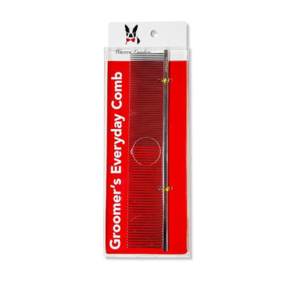 Warren London Copper Greyhound Style Everyday Dog Comb – 7.5" Professional Grooming Comb with Rounded Pins, Fine & Coarse Teeth, Smooth Glide Detangling & Coat Finishing Comb