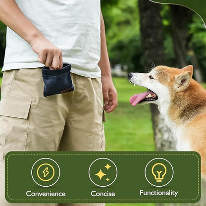 ETIAL Dog Treat Pouch,Portable Puppy Dog Training Treat Bag,Hand Free Dog Walking Bag,Auto Closing Pet Feed Snack Reward Pocket,Dog Food Dispenser for Pet Puppy Travel or Outdoor Use (Coral Green)