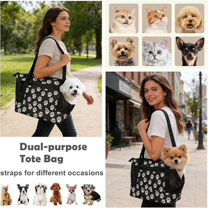 Dog Purse Carrier for Small Dogs with Pocket,Dog Carriers Soft Sided,Pet Carrier Purse for Puppy and Cats Up to16 lbs,Dogs and Puppies Tote Bag Carrier,Collapsible Travel Puppy Carrier