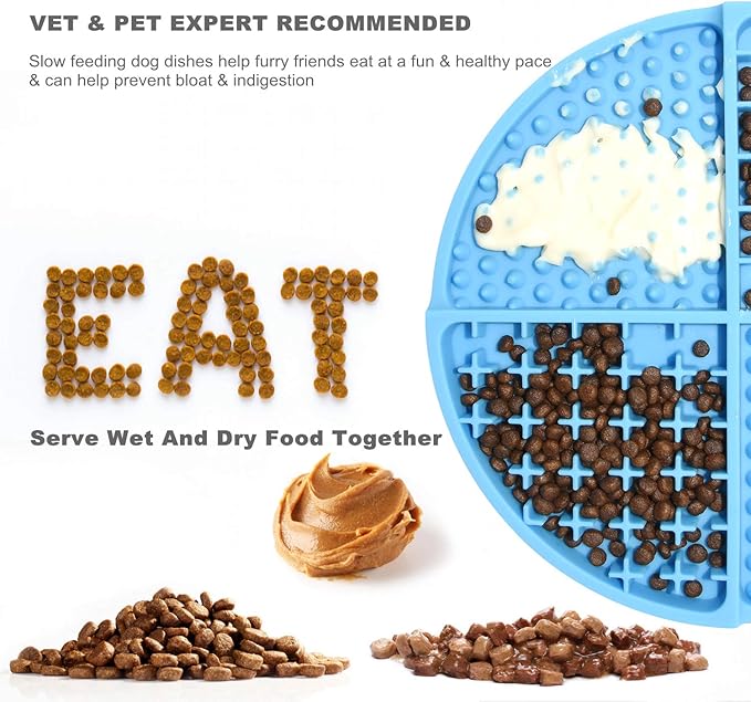 Bangp Silicone Dog & Cat Lick Mat and Slow Feeder,Extends Mealtime for Fast Eaters and Reduces Anxiety,Heavy-Duty Design,Dishwasher Safe,Perfect for Yogurt,Treats,Peanut Butter
