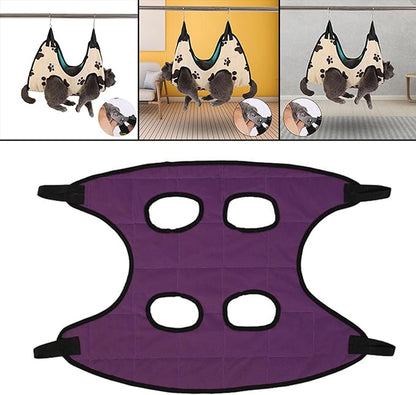 Portable Dog Grooming Hammock Restraint Bag Harness Multi Functional Hammock Helper for Puppy Nail Trimming Cat Pet Supplies Cleaning, L