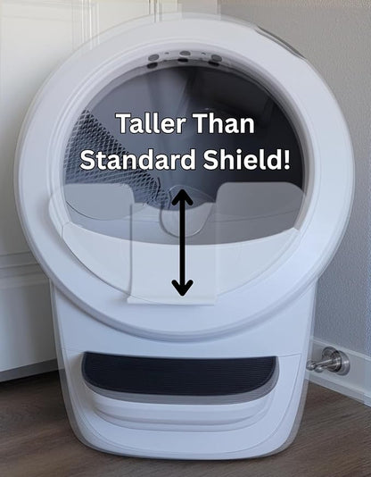 Pee Guard Max Shield Step for Litter-Robot 4 : Anti-Flicking, One-Piece Design (White Pee Guard w/Leveler)