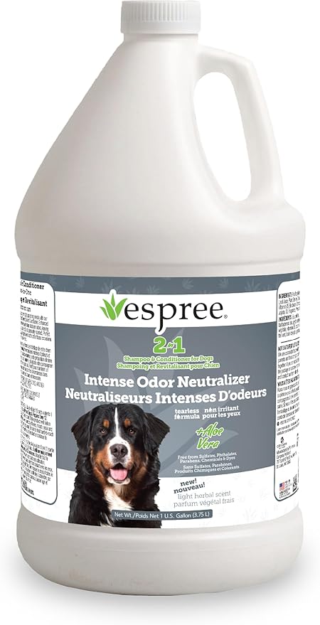 Espree Intense Charcoal Odor Neutralizer Dog Shampoo & Conditioner, Eliminates Stubborn Dog Odors, Plant Based Ingredients, 2 in 1, Charcoal-Infused Odor Neutralizer for Dogs, Cruelty-Free, Gallon