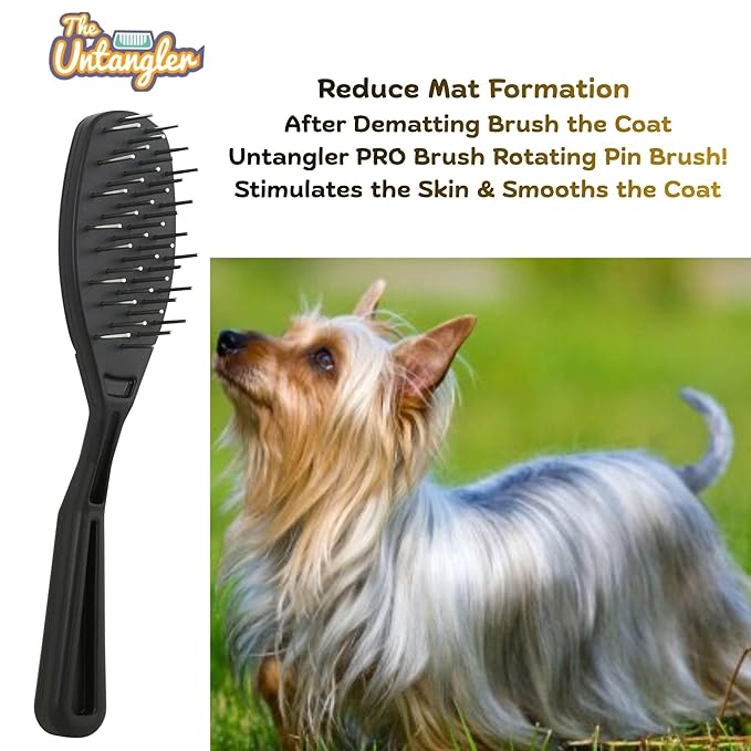 Super-Groom Combs with Smooth Rotating Teeth for Painless Mat Removal (JetBlack, 30 Narrow-Spaced Teeth)