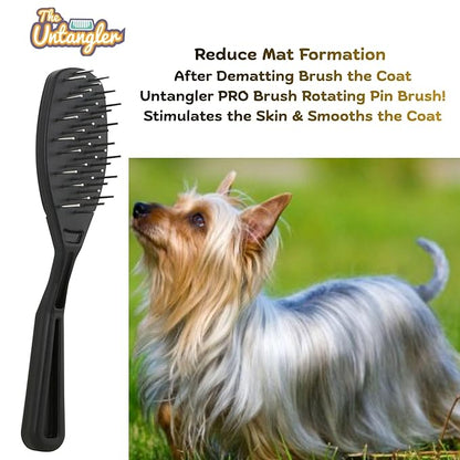 Super-Groom Combs with Smooth Rotating Teeth for Painless Mat Removal (JetBlack, 30 Narrow-Spaced Teeth)
