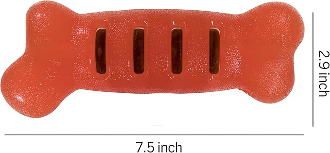 Starmark Treat Ringer FlexGrip Bone Large,Red