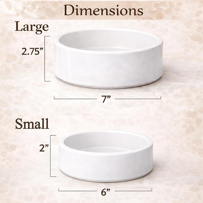 Custom Pet Bowl for Dogs & Cats | Personalized Food & Water Dish with Name | Microwave & Dishwasher Safe Ceramic Feeding Bowl | Gift Idea for Puppy, Kitten & Rabbit Owners | White – Small