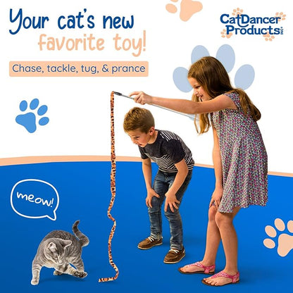 Cat Dancer Products Jungle Cat Charmer, Jungle Wand Toy for Kittens Training, Colorful Ribbon Cat Charmer, Interactive Catcher Wand for Cat Exercise (1 Pack, Multicolor)